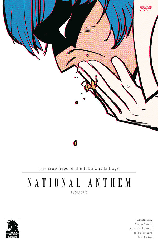 DarkHorseComics's tweet photo. New #Killjoys this week! The True Lives of the Fabulous Killjoys: National Anthem #2, Mike Milligram races to recruit his brainwashed team. Details: https://t.co/LbVZRVZPBu

By @gerardway @ShaunSimon @Leo__Romero Jordie Bellaire @blambot, variant covers @beckycloonan @moto583 https://t.co/EJeQWCCI5m
