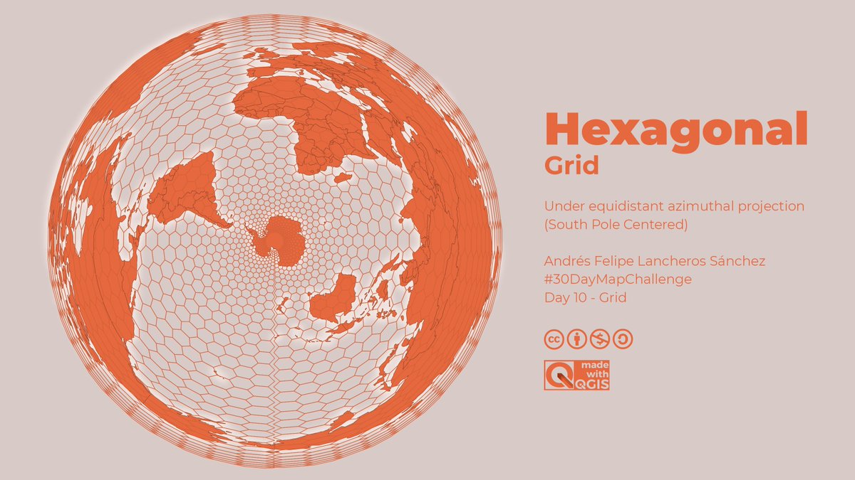 MiniTigri's tweet photo. (Eng/Esp) #30DayMapChallenge Day 10: Grid. Hexagonal grid (Equidistant azimuthal projection) https://t.co/J02KQ3j404