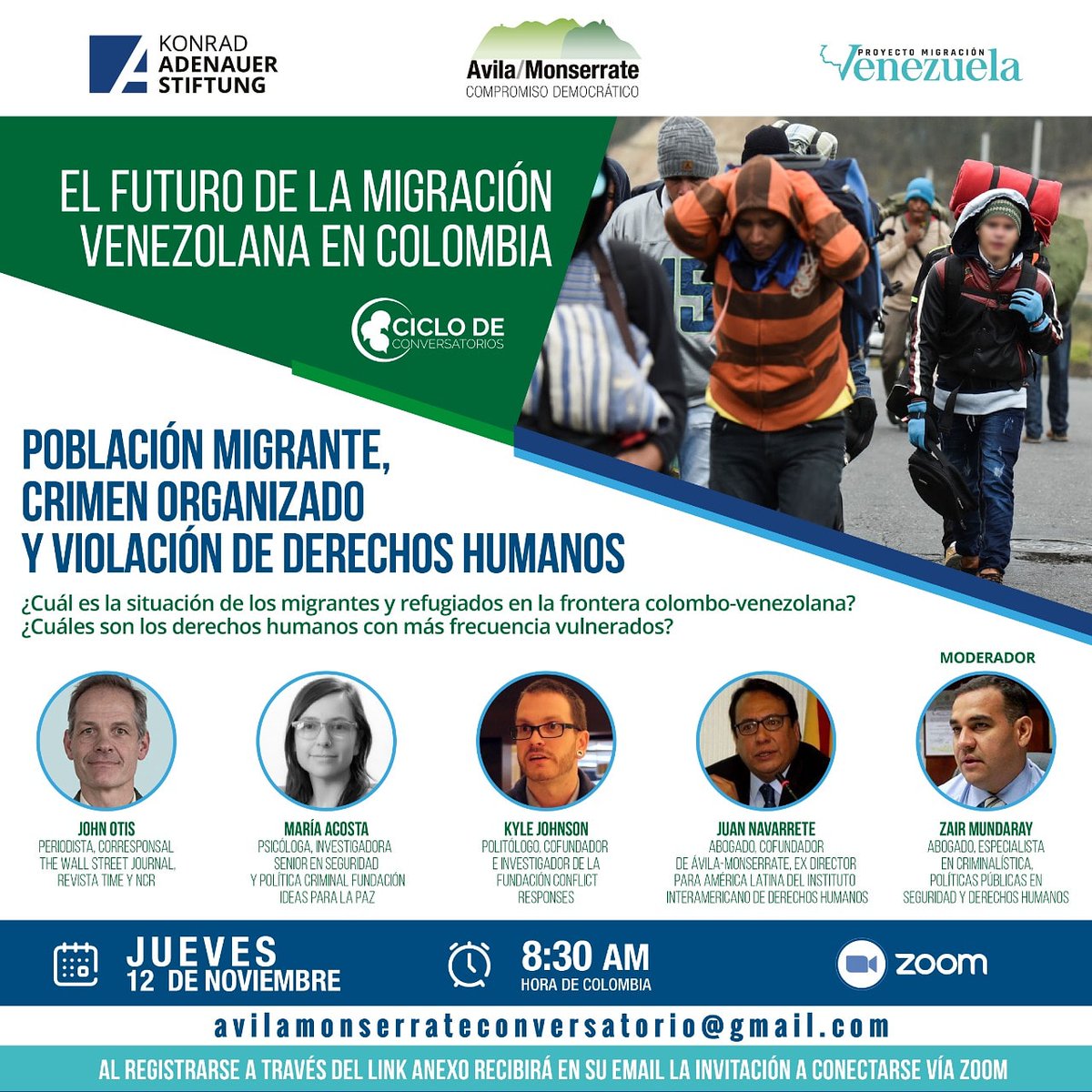 MundarayZair's tweet photo. Todos cordialmente invitados, compartiremos con un panel de expertos de lujo. @JohnOtis, @KyleEnColombia, @JuanNavarrete_ y María Acosta. https://t.co/JmzL4DjpWg
