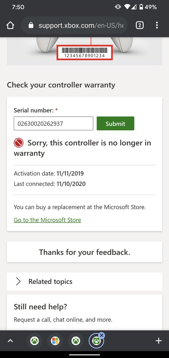 tnico9's tweet image. Thanks for the help today #Microsoft #Xbox #elite2controller $180 and this thing hasn&apos;t worked right in months. Day I find out about the extended warranty is the day it expired. Can&apos;t talk to a real person either, only preprogrammed responses. Loyal fan 12+ years. A little help?