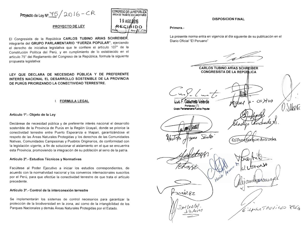 Proyecto de ley afectaría biodiversidad y derechos de comunidades nativas aisladas #Purús | congresoperu La Repú..