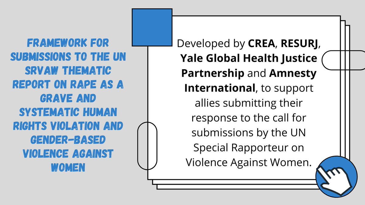 RESURJ's tweet photo. ❗️👉🏾Together with @ThinkCREA @YaleGHJP and @amnesty we developed a set of #keyconsiderations to support allies in their submissions to the #SRVAW that offer a critical perspective on the use of #criminallaw as the primary tool to address #GBV. Read here: https://t.co/5Wu5vosQYu https://t.co/jINpgxX28a