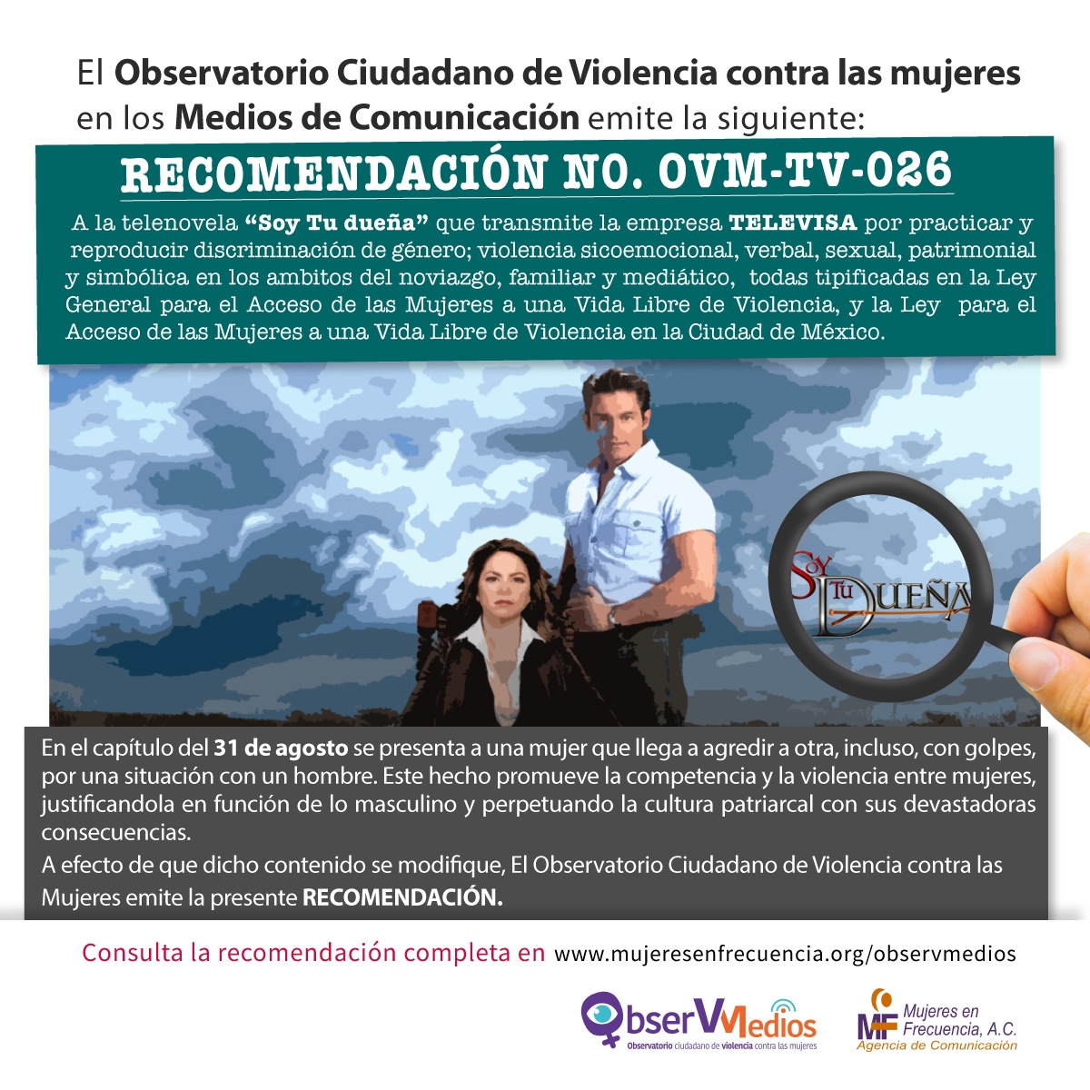 observmediosmx's tweet photo. #observmedios #losmediosmeviolentan #sexismono #SEMUJERES #proyectocoinversion2020 Secretaría de las Mujeres CDMX Mujeres en Frecuencia, A.C. Secretaría de Gobernación CONAVIM Inmujeres México Of Carmen Saavedra, #SoyTuDueña 
https://t.co/qk8rOdfVUn https://t.co/YLeGlhrbRc