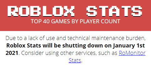 Josh Ling Uplift Games On Twitter A List Of Roblox Game Stats Tracking Sites That Still Work Rolimons Https T Co Hlpimicbwo Rtrack Https T Co Giivtfzn5r Blade Https T Co C00znzdsit Romonitor Https T Co L19smbxqty Thankfully We Created - roblox services list