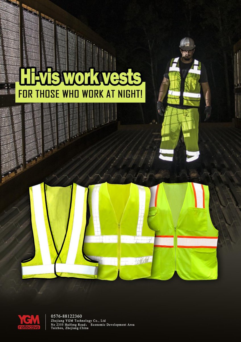 ReflectiveYgm's tweet photo. YGM New Product Series1.Fluorescent FR Reflective Tape with ENISO20471 UL Certificated2.Hi Vis work vests for those who work at night3.Fluorescent refractive high reflecting tape for sewing https://t.co/z0xKVUbHkM