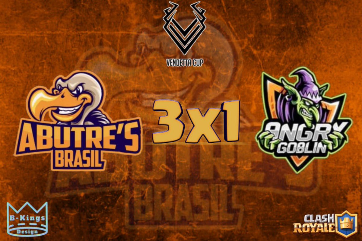 Hoje nosso time fez o jogo de estréia na @VendettaCup !
Enfrentamos a equipe <a href="/_Angry_Goblin/">Angry Goblin</a> em um jogaço!
No formato 5v5bo1 saímos com a vitória no placar 3/1 <a href="/abutres_Op/">Abutres Brasil</a> 
<a href="/Sir_Arthurcr/">Sir_Arthur</a> 
<a href="/gfrykclash/">GOD COACH⁷⁷ , MARCÃO</a> 
<a href="/MarcosCR0/">MarcøsCR</a> 
<a href="/npsigor/">Iganinho</a> 
<a href="/Nathan_NCR17/">Nathan_NCR17</a> 
LORD fire
@the_good_vitor