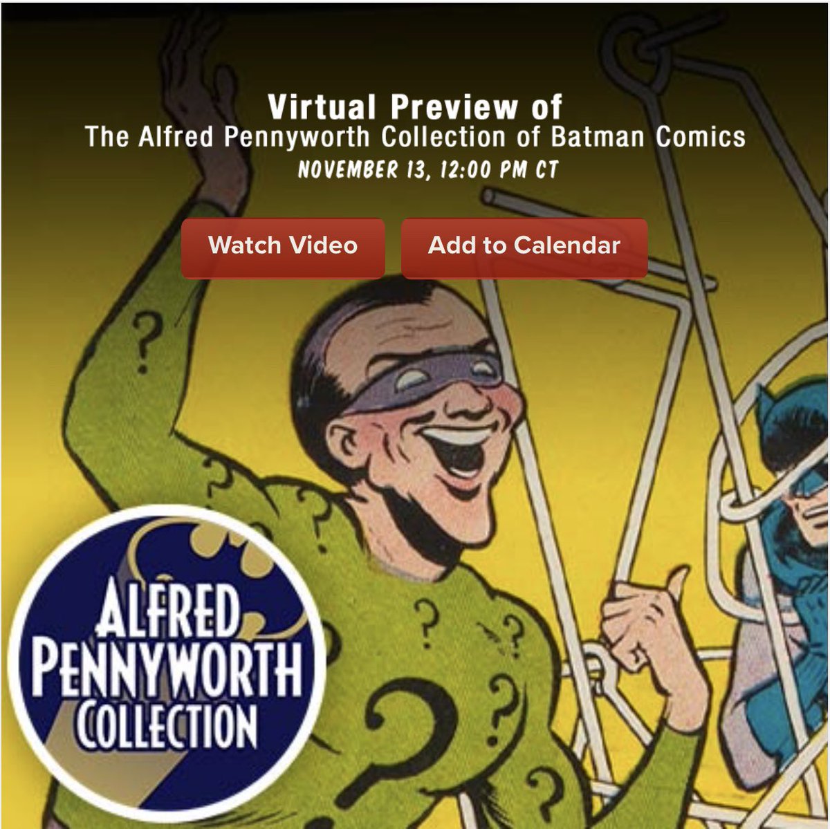 rlawrence423's tweet image. Please join me along with my friends at Heritage Auctions for a virtual preview of part 1 of my collection coming to auction beginning November 19th. We will also be taking questions. Go to HA.com to sign up. We go live this Friday at 12pm CT. Hope you can come!