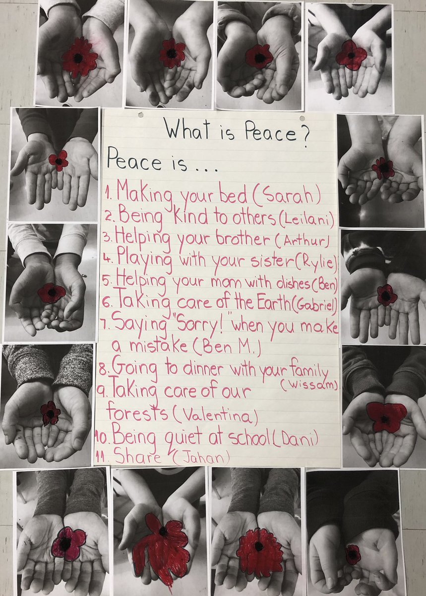 Peace is in our hands...
Grade one students in Room 216 remember!
<a href="/Tdsb_Eglinton/">Tdsb_Eglinton</a> #RemembranceDay2020