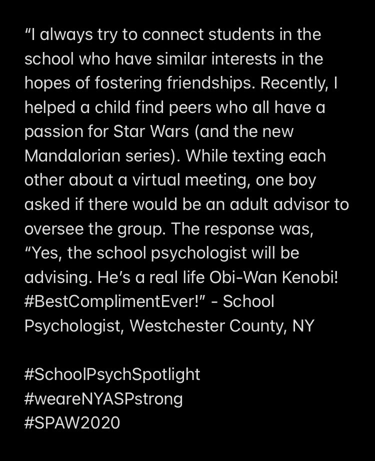 nyasp's tweet image. #SchoolPsychSpotlight 
#weareNYASPstrong
#SPAW2020 💫 @nasponline