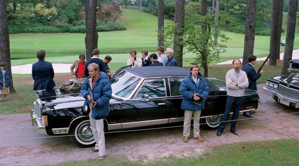 4) In 1983, President Ronald Raegan stayed at The Eisenhower Cabin on the grounds of Augusta National.The craziest part?A gunman broke into the club and took hostages in the pro shop.Why?He wanted to talk to President Raegan about job losses.Secret Service was ready…