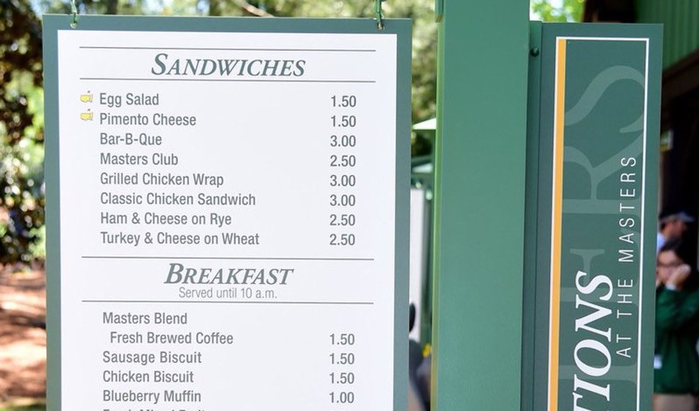 8) While tickets to attend the Masters have more than tripled in price since 2000, concession prices at Augusta National have largely remained the same.With $1.50 pimento cheese sandwiches and $4 beers, the Masters typically brings in around $8M in concession revenue.
