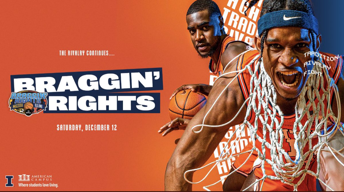 KedPrince4's tweet photo. #Illino Braggin’ Rights On Campus. Coin flip to determine host. The two programs have agreed to square off on campus at either Mizzou Arena in Columbia, Mo., or State Farm Center in Champaign, Ill., on Sat. Dec. 12. Television, tip & time to be determined later. https://t.co/v1Z7uYsuD3