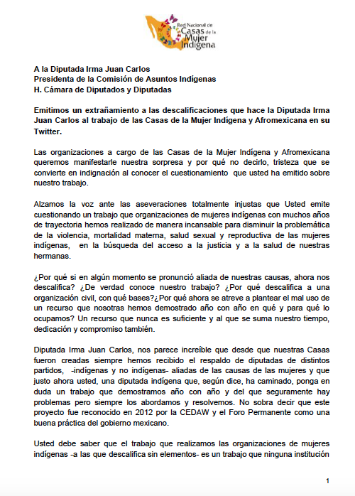 Diputada <a href="/irmajuancarlos/">Irma Juan Carlos</a> seguimos compartiendo adhesiones de personas, académicas y organizaciones que conocen y respaldan nuestro trabajo. Estamos atentas a su respuesta.