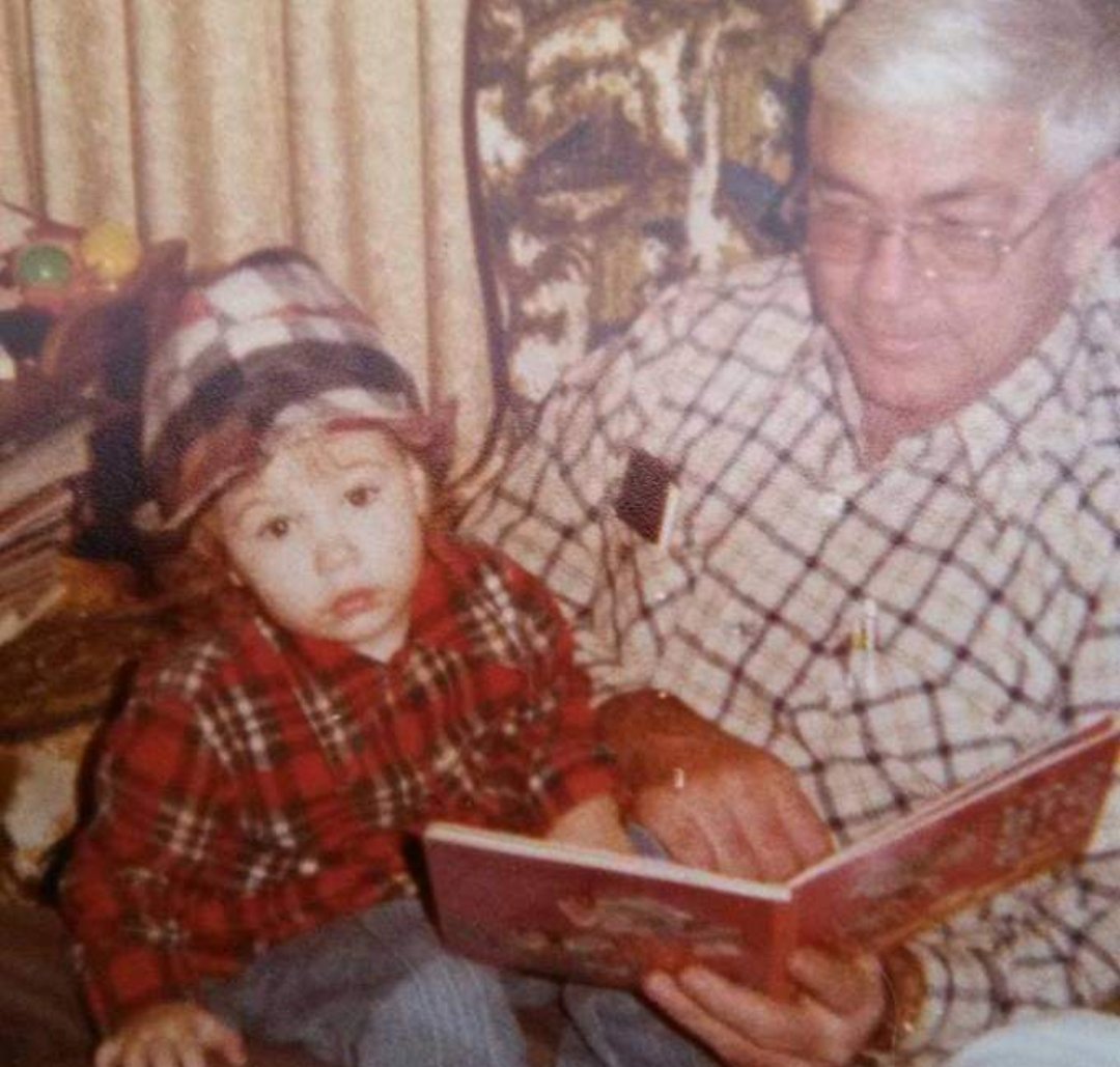 Grandpa and me, and with my youngest just before he passed.