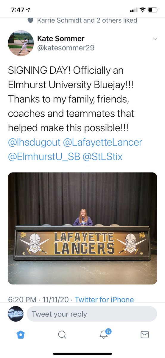 StLStix's tweet photo. Congrats on signing day @katesommer29 headed to Elmhurst in the fall!! Go Stix! https://t.co/Q6BvAmBNxf