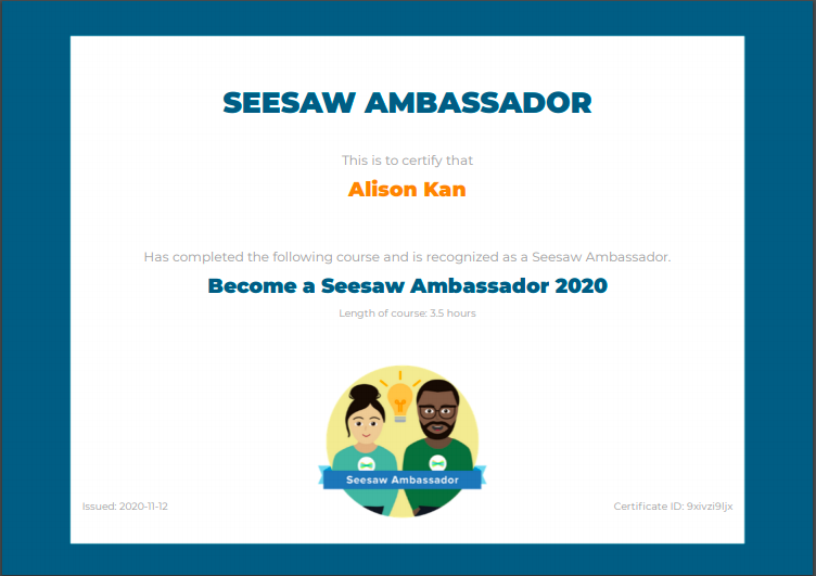 I finished!  Can't wait to continue learning and using <a href="/Seesaw/">Seesaw</a> ! #NECSD #Gidneyaveschool #BetterTogether