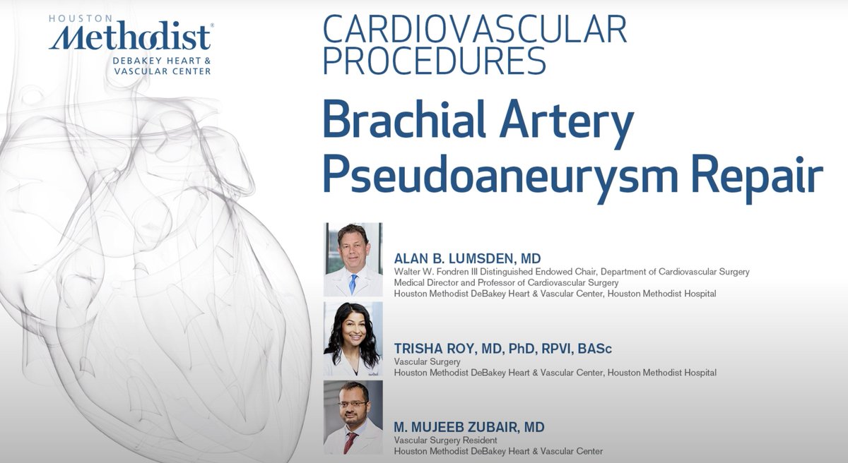 trisharoymd's tweet photo. Check out our approach to brachial pseudoaneurysm repairs @DeBakeyCVedu! https://t.co/5g0RpUUnQX @AlanLumsdenMD https://t.co/uu9QPrVSWG
