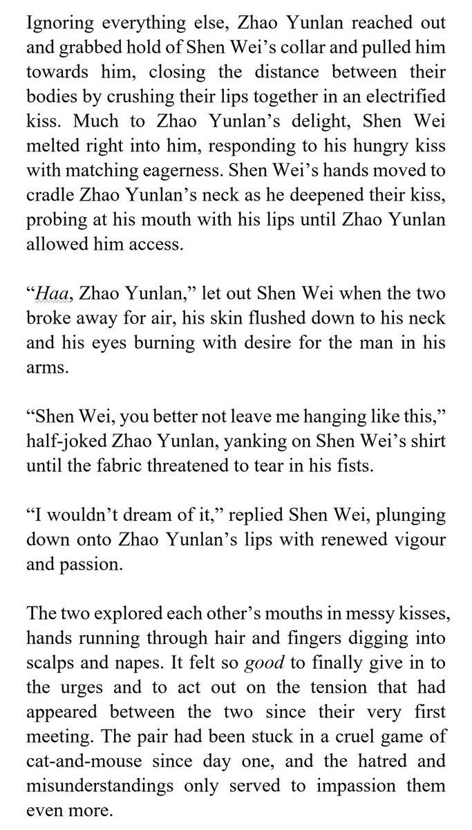ssp_amax's tweet photo. CEO chap 8 preview: this is it guys, this is the moment we've all been waiting for 😏 ZYL and SW have finally cracked. Read the rest this Saturday! #weilan #guardian #ficpreview https://t.co/XwIDrsM972
