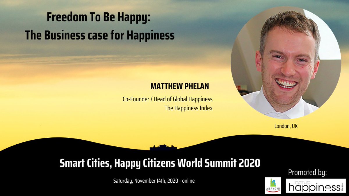 abayomiUS's tweet photo. Matthew Phelan is Co-Founder at The Happiness Index and presents us “Freedom To Be Happy: The Business case for happiness”.

He reviews the philosophy, science and case studies behind why companies with happier employees perform better.

Register now: https://t.co/6CIgyWX2FJ https://t.co/GVqCNTRfIF