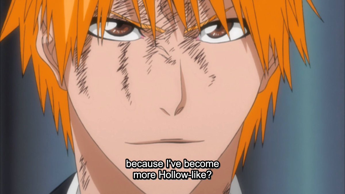 This seems an ideal way to begin our analysis, as this very point is teased ever so briefly at the start of their final bout. Feeling accomplished at having finally gotten a cut in on Ulquiorra, — who has been a wall for him — it is Ichigo who first hints at this development.