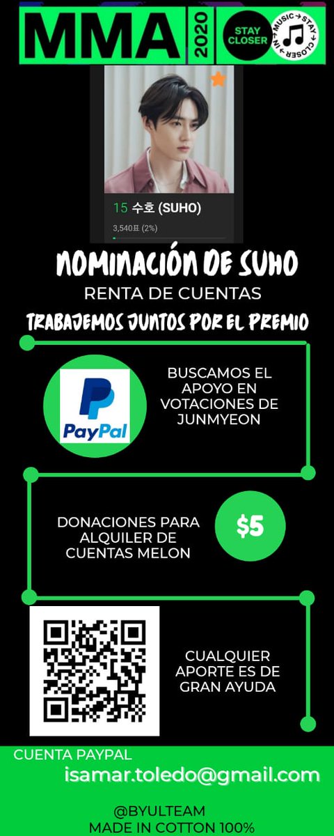 pipa_de_mar's tweet photo. Si no puede comprar una cuenta Melon por usted misma, puede unirse a la campaña  que está realizando @byulteam para reunir fondos y comprar cuentas.

Junmyeon las necesita!!!

DM para más información
🐰💕

#Suho🐰 #수호🐰 #김준��� #준면  #金俊勉 
#スホ #EXO #엑소 @weareoneEXO https://t.co/3JyEqCsv63