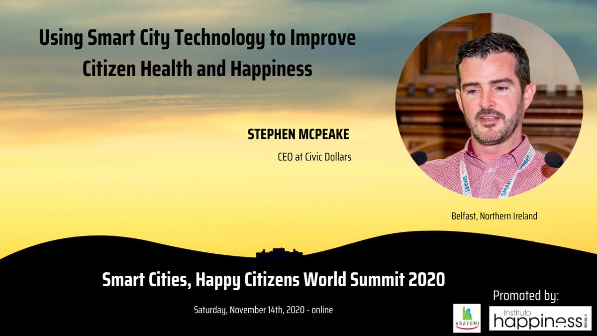 abayomiUS's tweet photo. Stephen McPeake, CEO at CivicDollars talks about how their research into smart city technology and gamification techniques led them to develop their social currency platform which will be used by Belfast city council (Northern Ireland) to improve citizens health by incentivizing. https://t.co/SrZP7qEawE