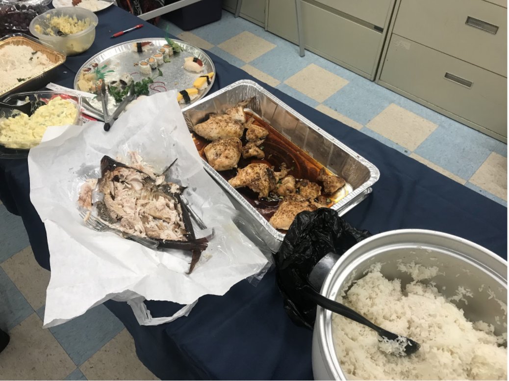 But before the kids left Chicago, the Pacific Islander and Native American communities in the city threw them a potluck at the American Indian Center. Lots of singing and dancing and food. Plus, several families who had children adopted from the Marshall Islands joined in