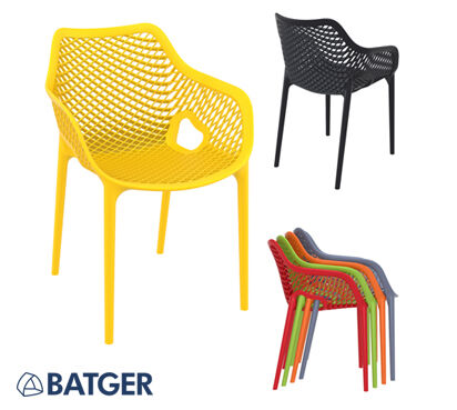 BatgerF's tweet photo. The Air Chairs are no ordinary plastic chair. Their extraordinary strength is due to the entire chair being one-piece injection moulded polypropylene.. Packed with UV stabiliser, these chairs will not fade or go brittle even in the sunniest weather conditions. https://t.co/4SN7IQeRPx