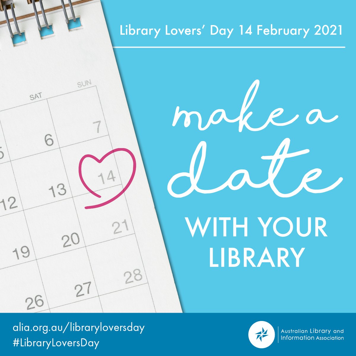 For Library Lovers’ Day 2021, ALIA is encouraging people to ‘make a date’ with their library to rediscover all the great things on offer. 

Check out the webpage, and the free resources today!

#LibraryLoversDay bit.ly/1TOCRem