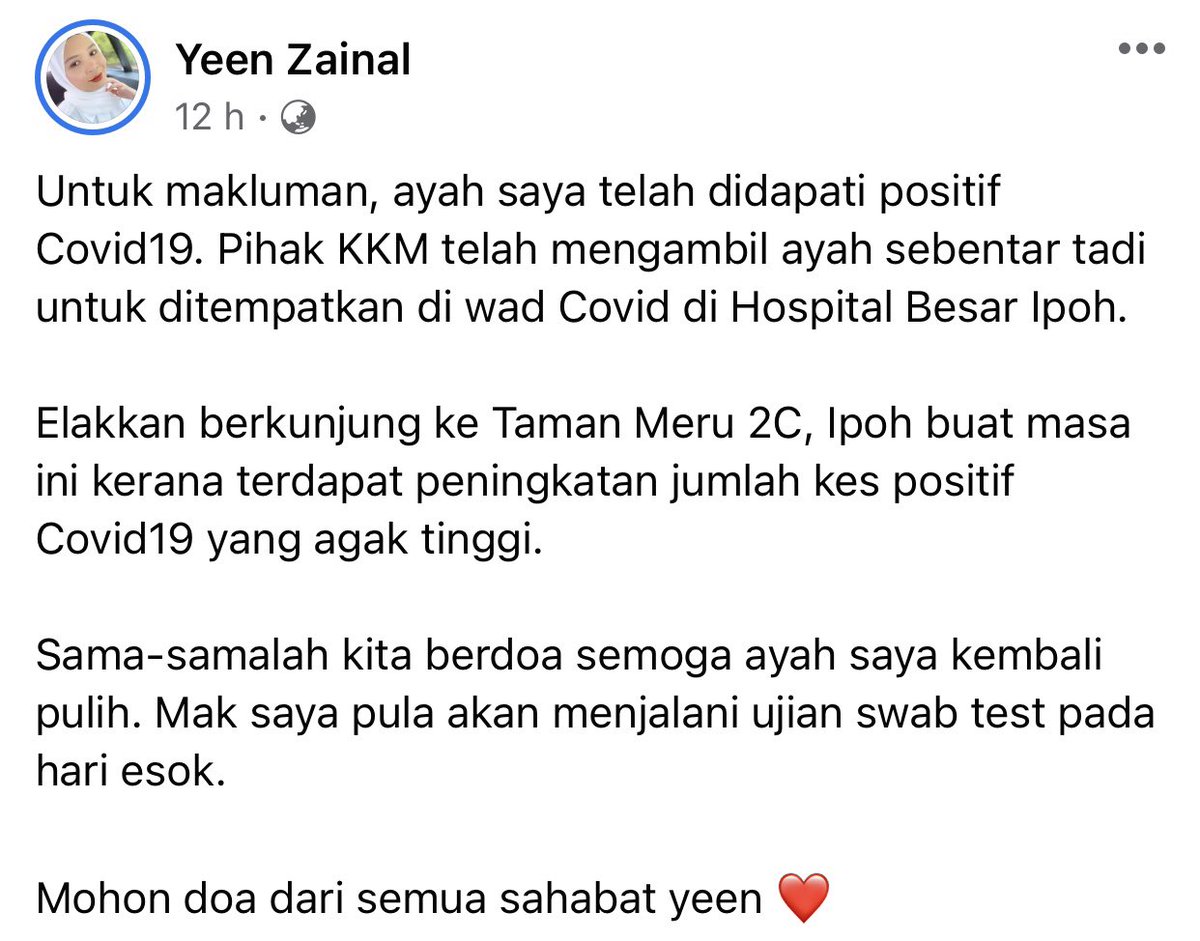 Viral Perak On Twitter Kes Covid 19 Di Taman Meru 2c Doakan Kesembuhan Mereka