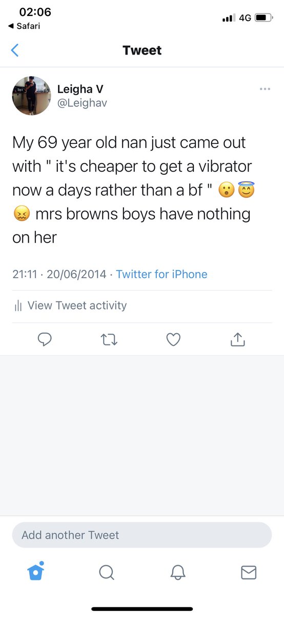 Leighav's tweet photo. Absolute winner of a tweet though! My Nan was an absolute legend 😭 https://t.co/7mHyI8oYmV