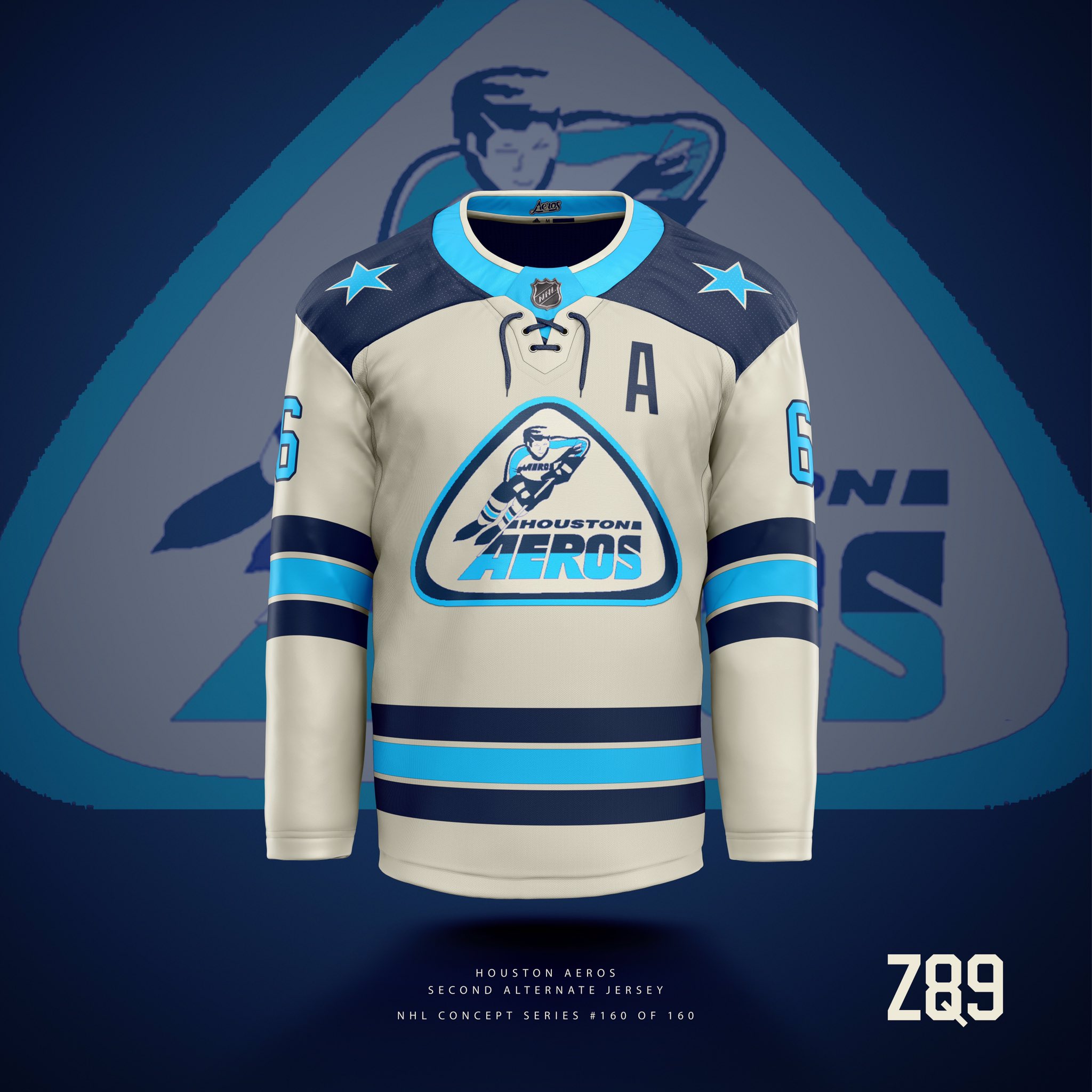 Z89Design on X: Houston Aeros concepts! In my design version of the NHL,  they get promoted and round out the league as the 40th team. I kept the  diagonal letters and added