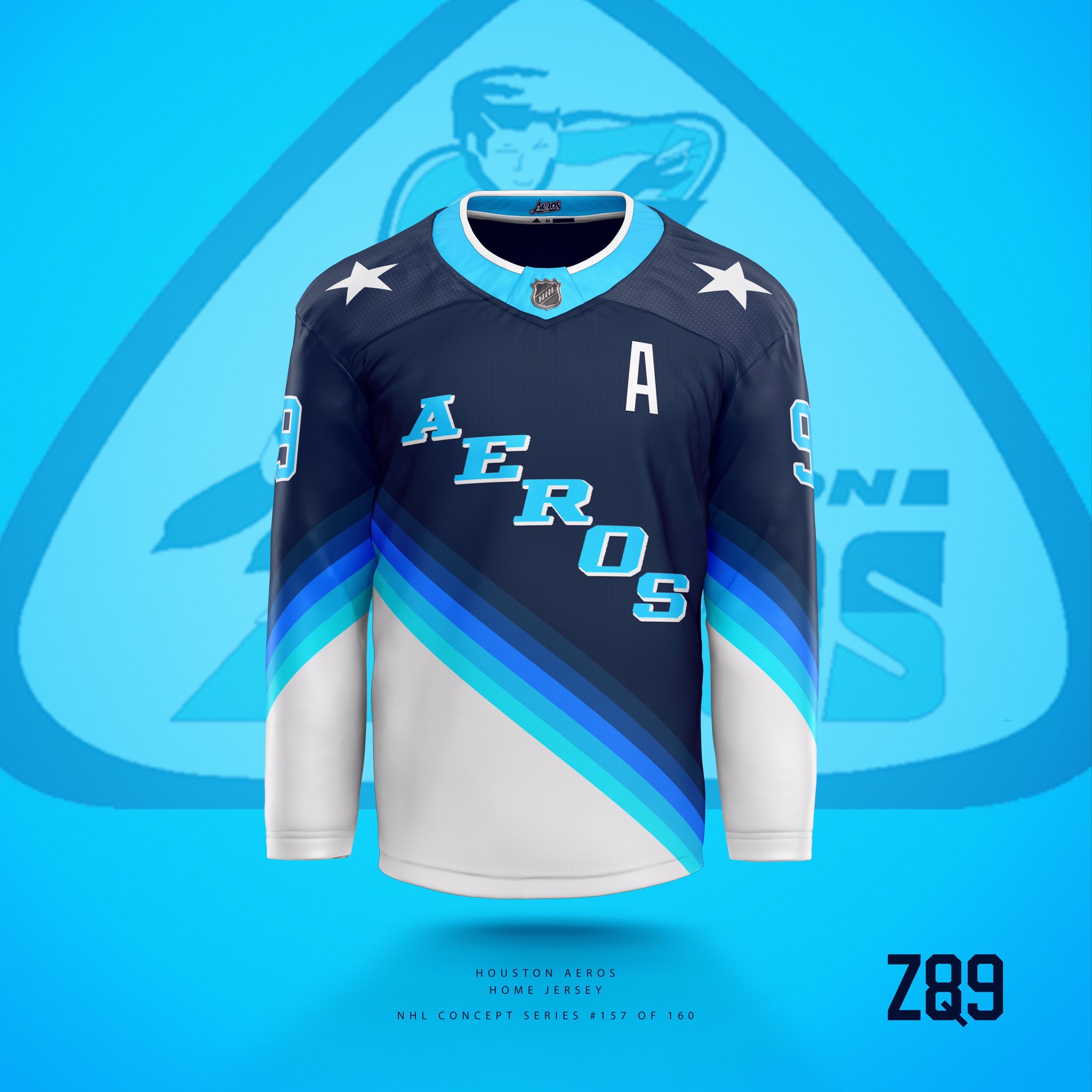 Z89Design on X: Houston Aeros concepts! In my design version of the NHL,  they get promoted and round out the league as the 40th team. I kept the  diagonal letters and added