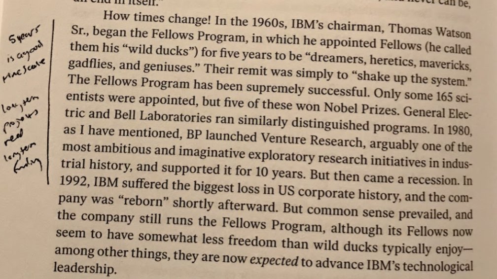 6/ Five years seems like an important timescale in human affairs. Freeman Dyson argued that it was the maximum amount of time that we could plan with any precision. It also feels like the amount of time you need to become an expert in something. It's also ~4000 work hours.