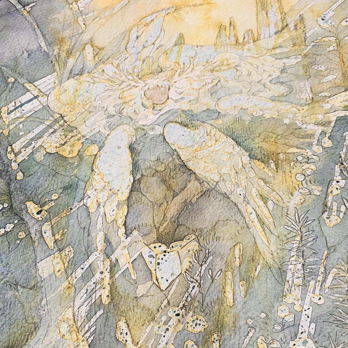 「#水彩画展elemental 大きい作品の制作工程まとめ。いやはや今回は大分迷走」|ぱた🫀5/5コミティア【F42b】のイラスト