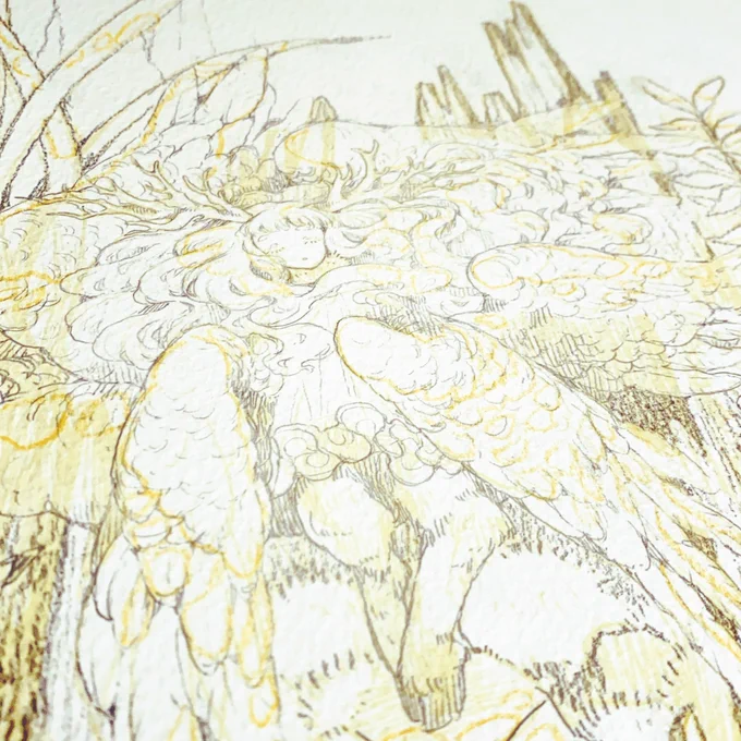#水彩画展elemental 大きい作品の制作工程まとめ。いやはや今回は大分迷走しました…人はなぜ〆切間近に普段やらない技法を試したがるのか… 