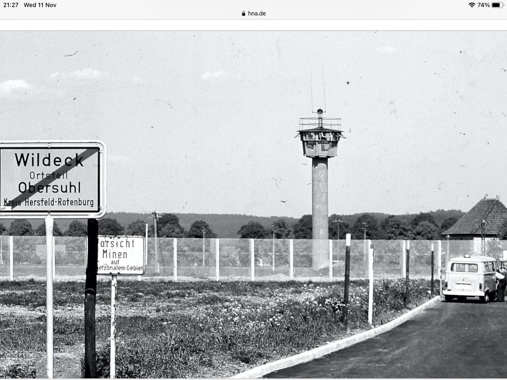 2/ I spent time here as a student & imagine being fenced in by a border with East German guards in watchtowers looking over at you every minute of the day. This was how it looked & I remember it as if it were yesterday.