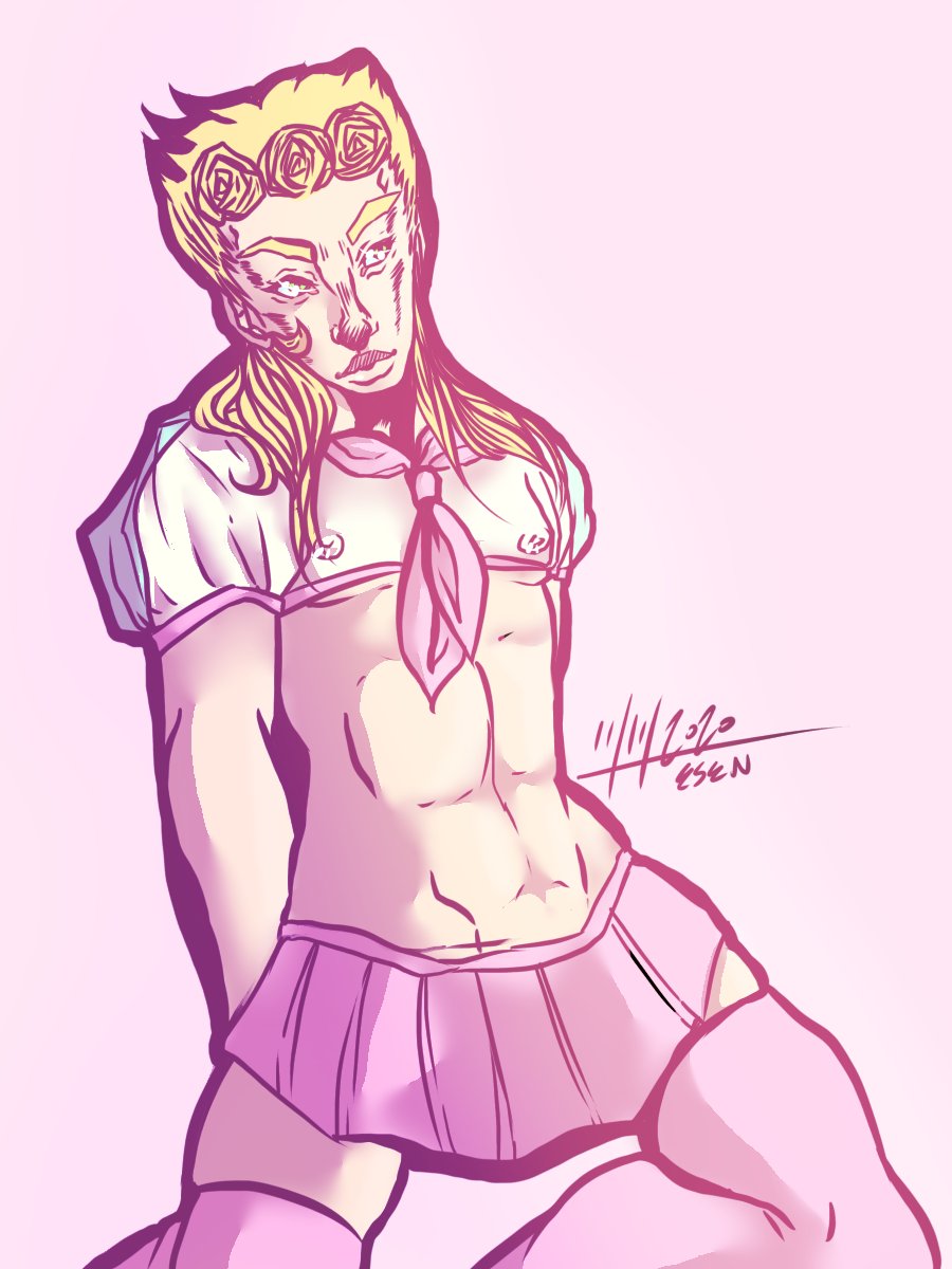 esencomixx's tweet photo. There's this cute lingerie on shein and I wanted to draw giorno in it as a warmup #nsfwart #lewd #jjbafanart https://t.co/dqWluoae7L
