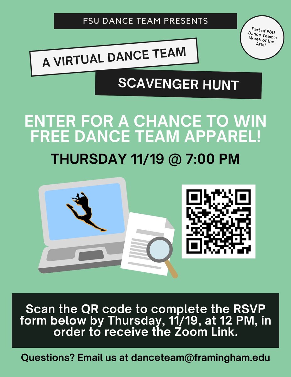 DanceTeamFSU's tweet photo. Week of the Arts is back  🎭 🎻 🎨 🩰 This year, we have virtual events so FSU students can participate from wherever you are to celebrate the arts!!! Further information is posted on our Facebook and Instagram!!! https://t.co/nLB0vMRMVs
