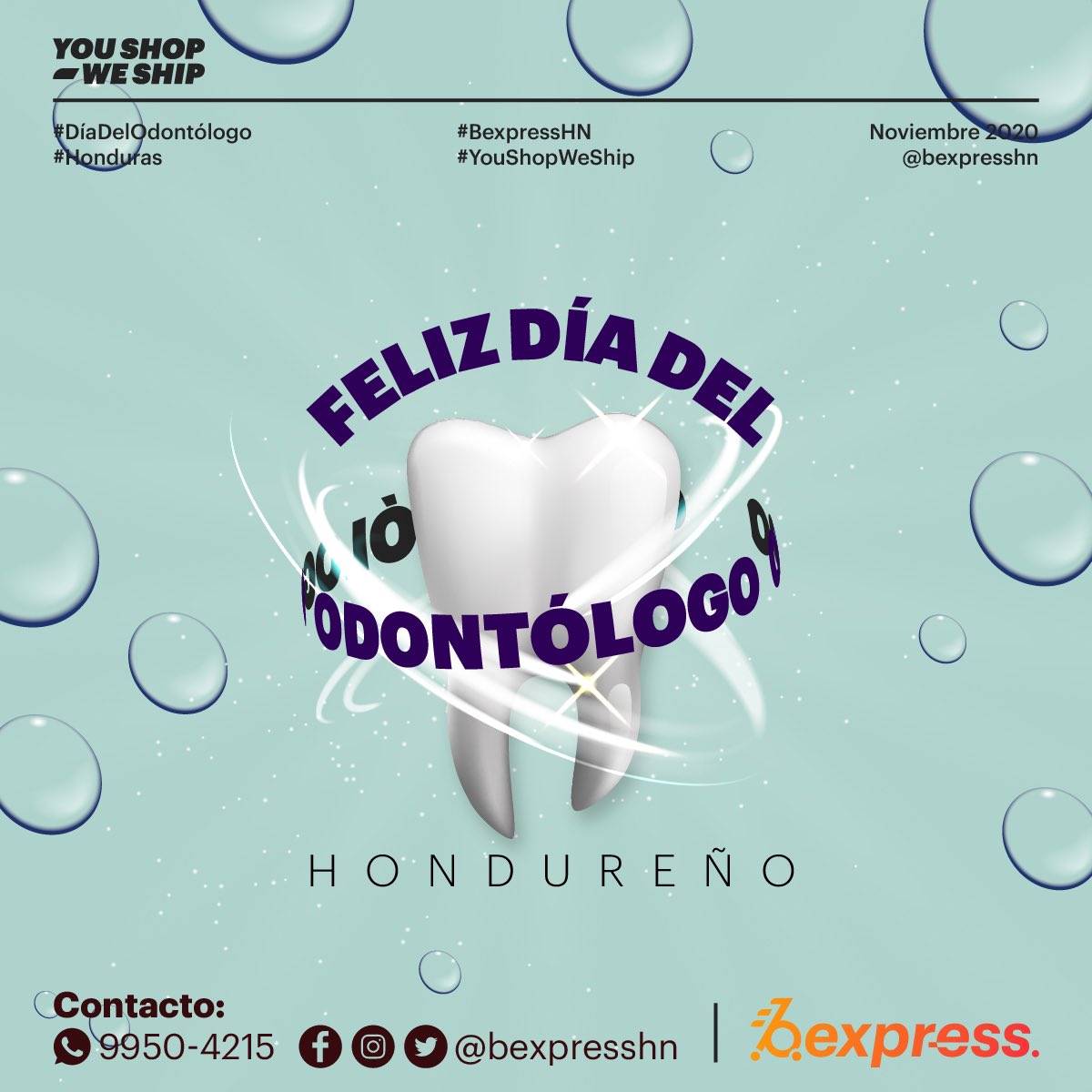 bexpresshn's tweet photo. ¡Porque la sonrisa es el accesorio más importante!😁🦷💙
Feliz día del Odontólogo hondureño.
#BexpressHN #YouShopWeShip #Honduras
.
#Delivery #Shopping #Honduras #onlineshopping #dentist #dentistry #dental #smile #teeth #dentista #odontologia #dentalcare #cosmeticdentistry https://t.co/2aEV9xn7Dd