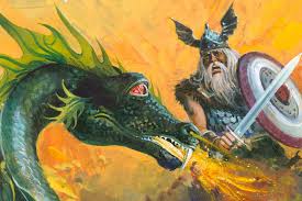 What else? Well,  #Beowulf — the most important Old English epics — is finished.* It is the story of Beowulf of the Goths (Sweden)who is attacked by a monster when rescuing the king of the Danes. He becomes king of the Goths but is killed 50 years later by a dragon.* Approx