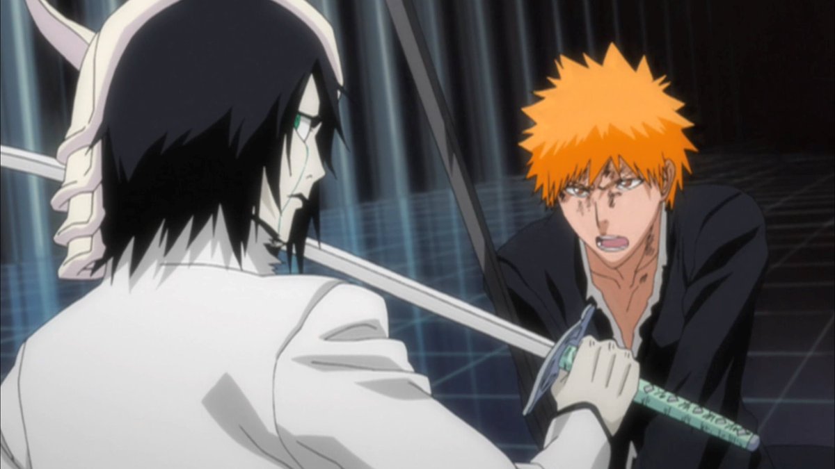 Quick to disparage Ichigo and his banter, Ulquiorra takes the offensive, giving the substitute soul reaper no room to breathe as Orihime is abused by arrancar spectators who begrudge her their last encounter. All the while, he watches the two humans, studying their resolve.