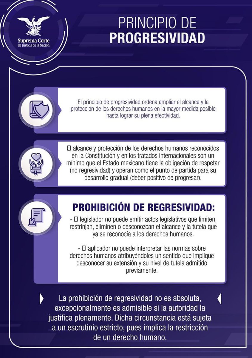 SCJN's tweet photo. Conoce lo que ha dicho la #SCJN sobre el principio de progresividad de los Derechos Humanos. https://t.co/aBHYsMG3Ao