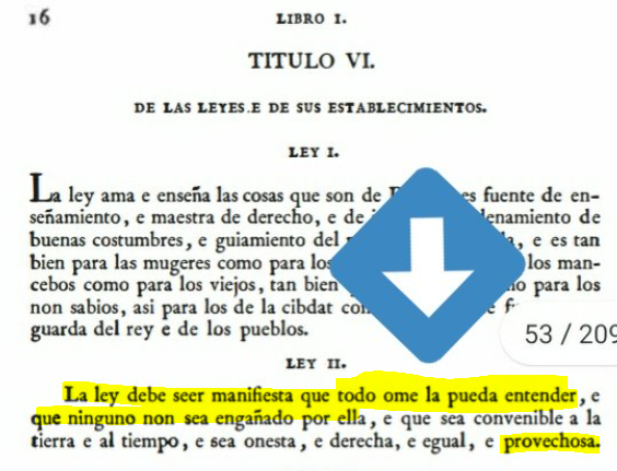JorgePay1's tweet photo. @jcarlosmelian @novagob @G_Yanez @mpbatet @MartaAlbaP @FJ_GarciaPerez @rafacamu @mjose_hm @AlvaroGmolinero @ChamizoSerrano @FranjDelMo @solanogadea @craselrau @es_pecop @ARobles_LCSP Hacer las leyes entendibles, claras, sencillas... era algo que ya en el siglo XIII preocupó y ocupó a #AlfonsoX. En la imagen un fragmento del #FueroReal: la ley debe estar hecha de tal forma que todas las personas la puedan #entender.
Brillante, como siempre, @jcarlosmelian. https://t.co/9KOmF7vhL5