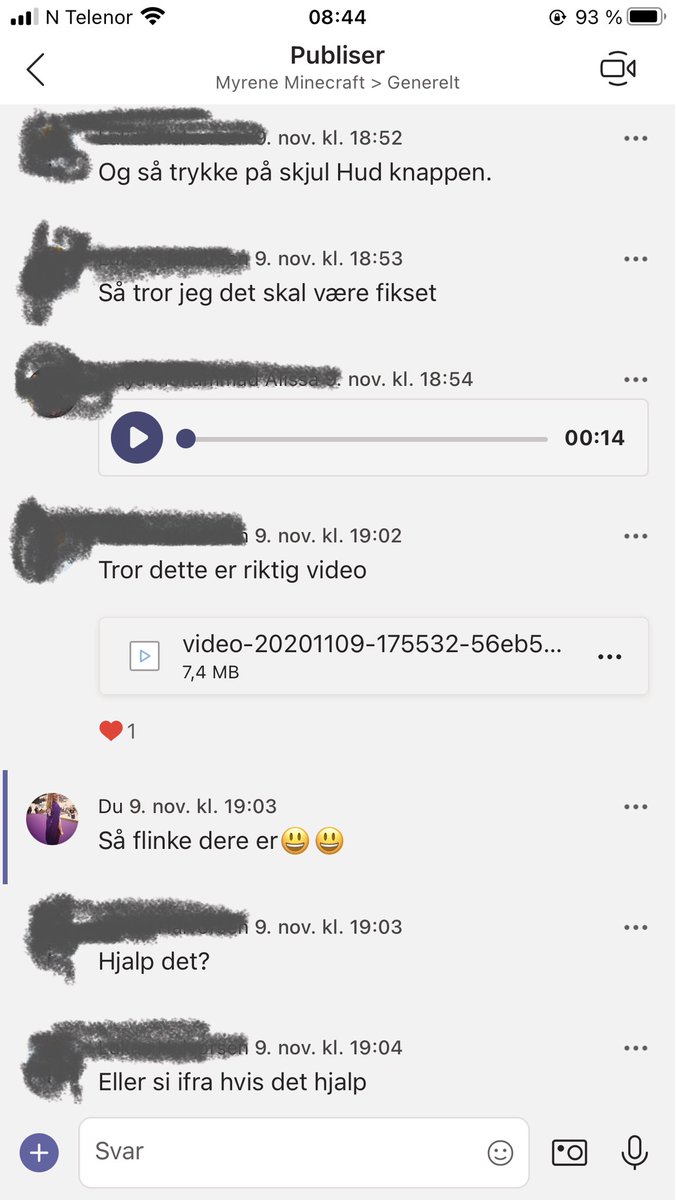 Vi har et nydelig team på skolen vår som alle elever og lærere er medlem i. Det heter Myrene Minecraft. Elsk på elever som hjelper hverandre, og som lett kommuniserer både på tvers av trinn og med hjelpemidler om man trenger det. #digitaldannelse  <a href="/MSUtdanning/">Microsoft utdanning</a>