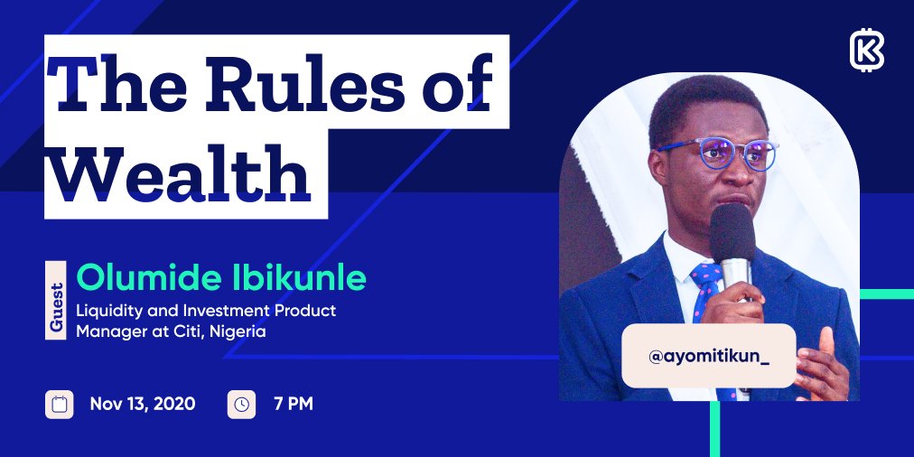 mayanagroup's tweet photo. #tweetchat
We'll be having Olumide Ibikunle @ayomitikun_ tomorrow by 7 pm where we'll be discussing the "The Rules of Wealth."
Join the conversion using #KashbaseTweetChat
RT for others. https://t.co/Ebz3opxqUT