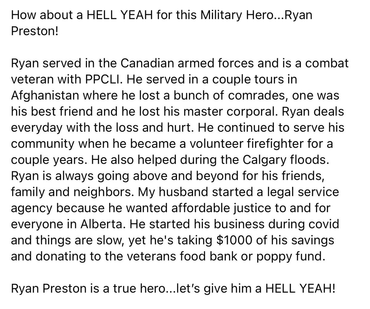 CJAY92's tweet photo. How about a Hell Yeah for this Military Hero Ryan Preston!
He’s been through it all, we are proud of you man. We’d love to buy you a beer, for now go have one on us at @Trolley_5
- @jessemodz and @JDfromCJAY #CJAY92 #JesseAndJD #RememberanceDay #HellYeahForHeroes https://t.co/N4MiZdJ9G0