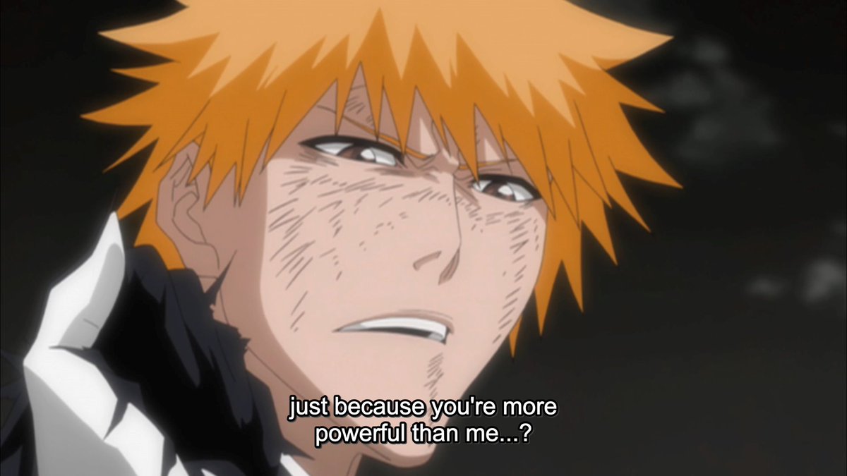 Ichigo elucidates the matter for him, confirming that there's nothing the Espada can do to make him yield. But Ulquiorra doesn't buy that answer. It's illogical. He's convinced it's an issue of ignorance on Ichigo's part. Surely it's just that the human doesn't know despair.