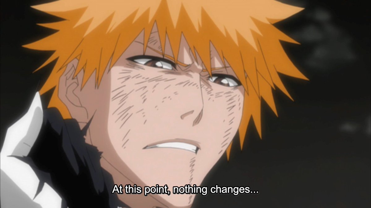 Ichigo elucidates the matter for him, confirming that there's nothing the Espada can do to make him yield. But Ulquiorra doesn't buy that answer. It's illogical. He's convinced it's an issue of ignorance on Ichigo's part. Surely it's just that the human doesn't know despair.