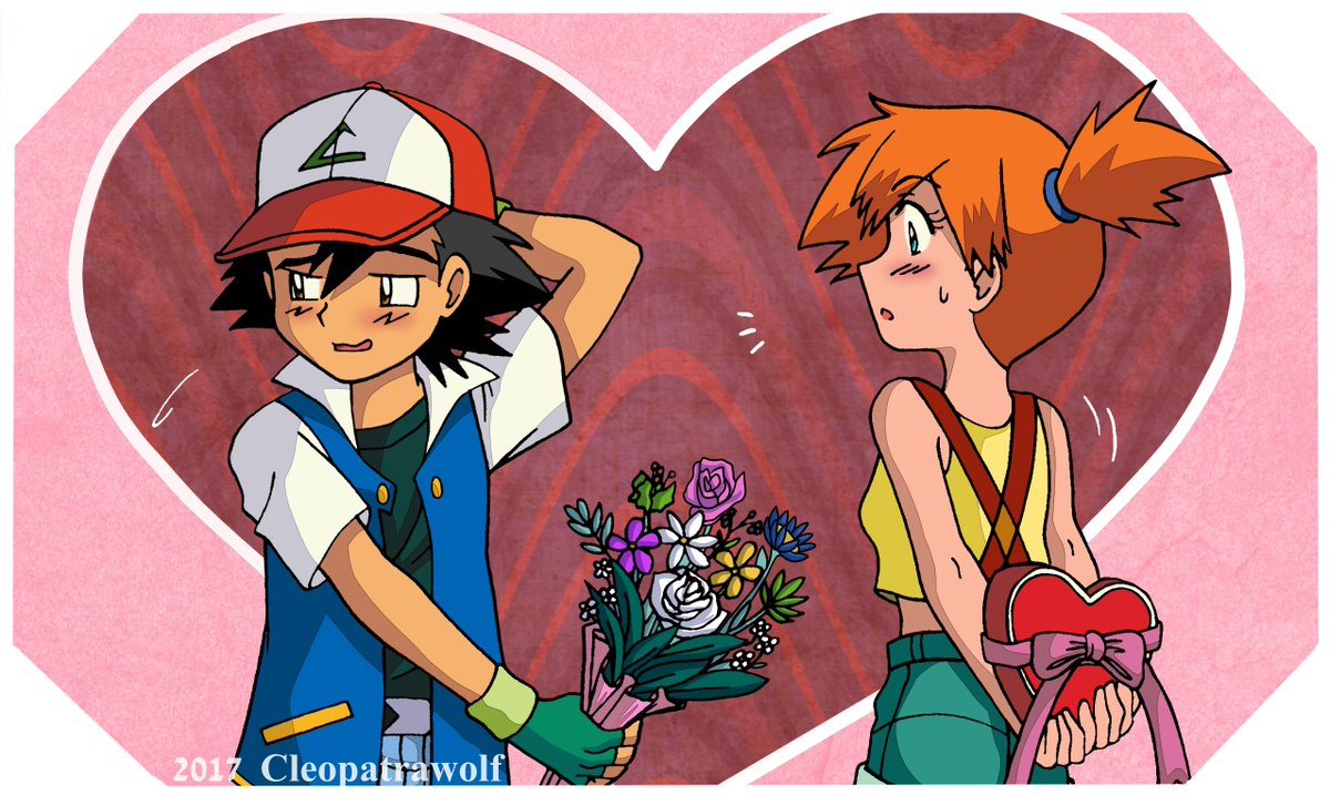 Pokeshipping fanart I made for Valentine's Day 2017. #fanart. #anime. ...